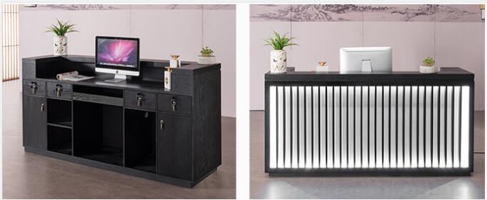 black wood desk