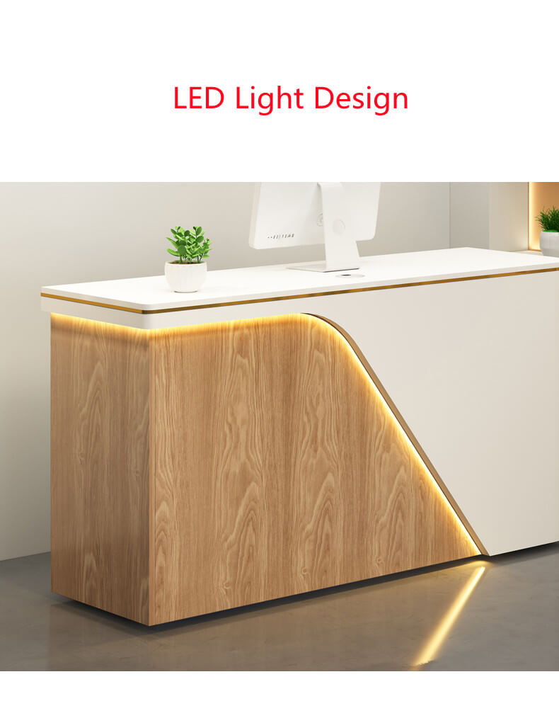 led light reception desk