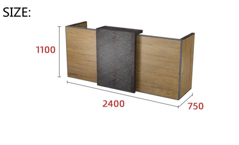 size of the reception desk