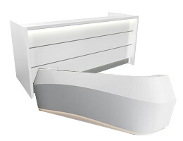 white reception table