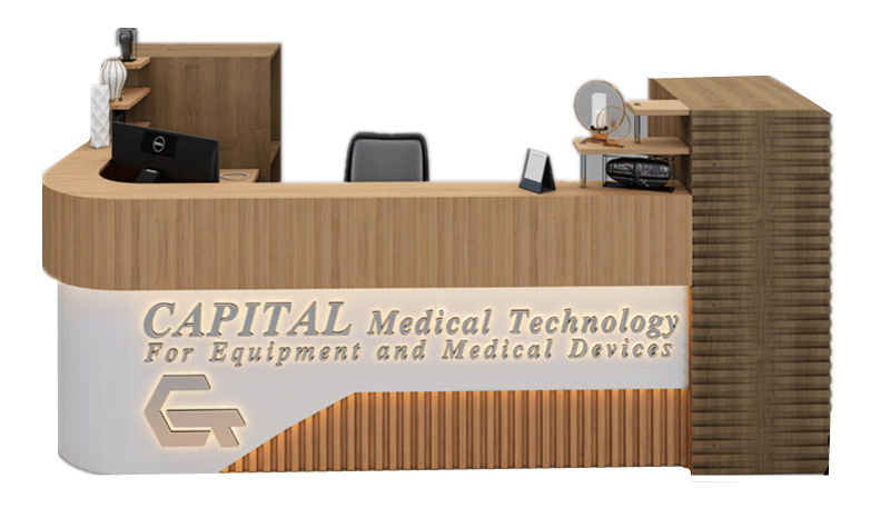 wooden reception desk