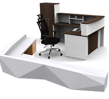L shaped front counter for office