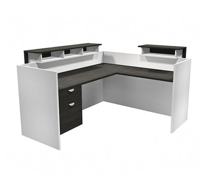 L-shaped reception counter