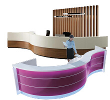 S-shaped Curved reception desks