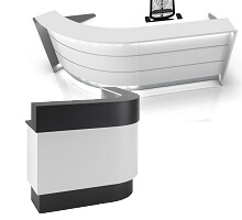 curved arc-shape office reception desk