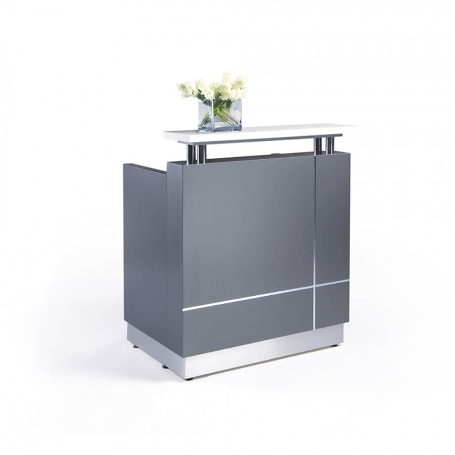 grey reception desk