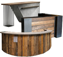 rustic industrial reception tables