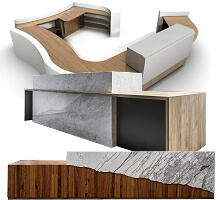 long dimension large reception counters