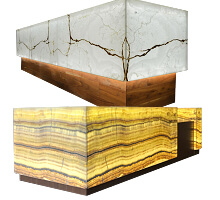 Translucent stone onyx reception desk