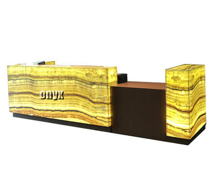 backlit onyx reception desk
