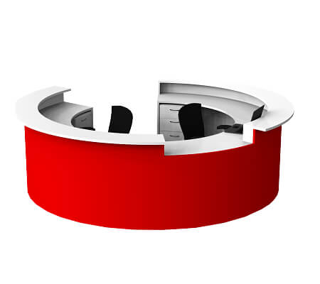 circled red reception desk