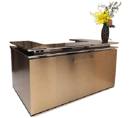 stainless steel reception desk