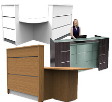 Tall height standing reception desks