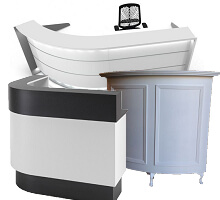 curved shape reception counters for salon