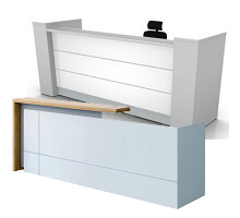 white reception table for office
