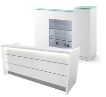 white color receptionist desks for salon decoration