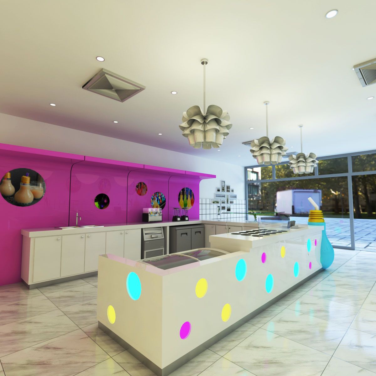 bubble tea counter