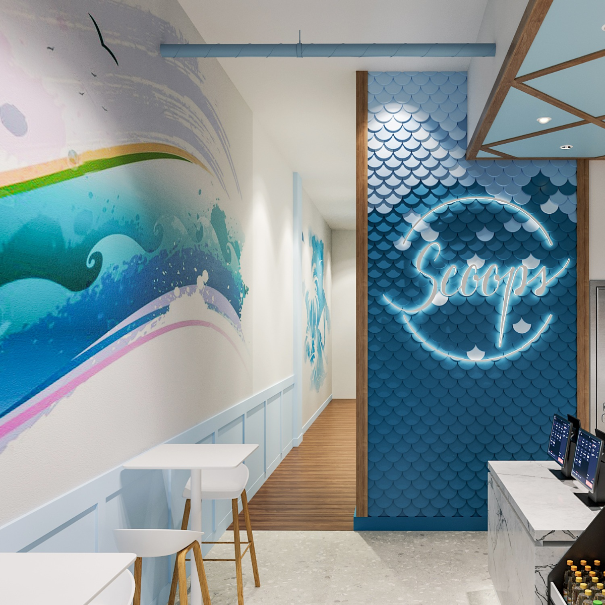 ice cream shop decor