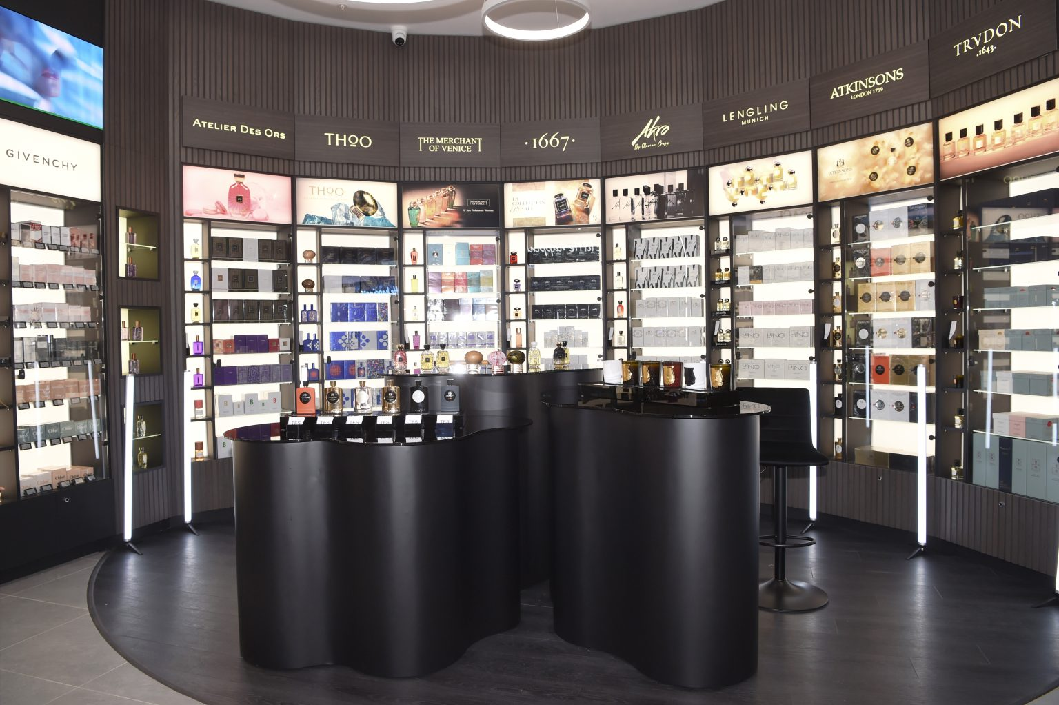 perfume display counter