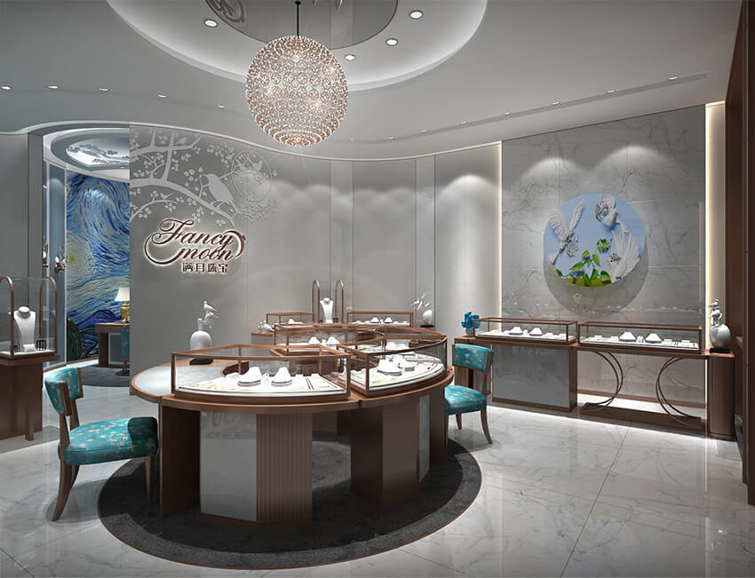 Fancy moon jewelry store design