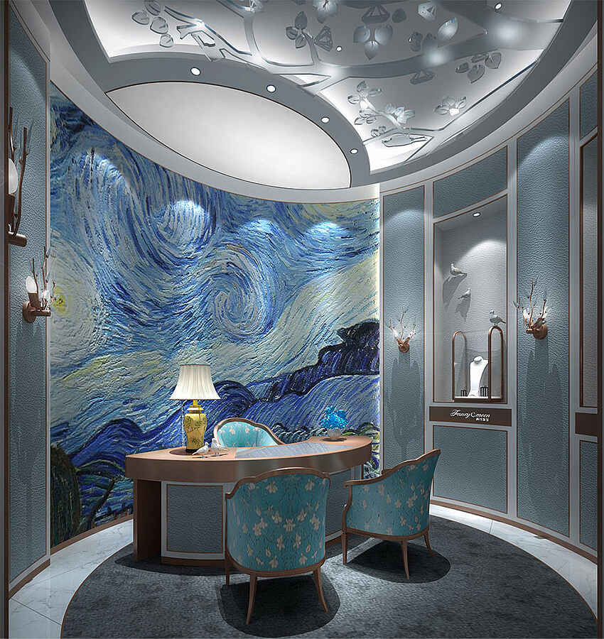 Fancy moon jewelry store design