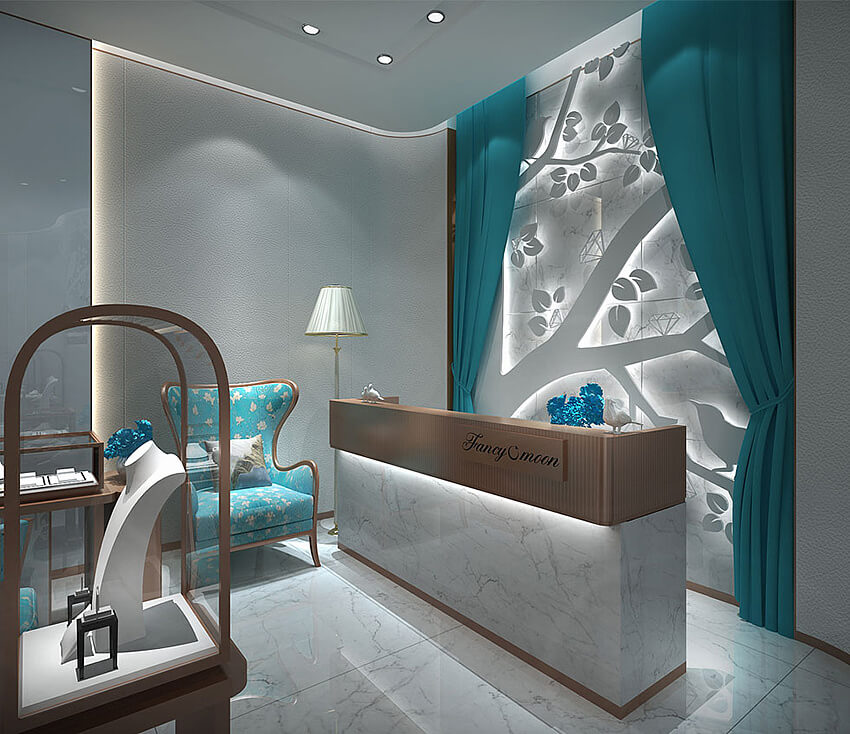 Fancy moon jewelry store design