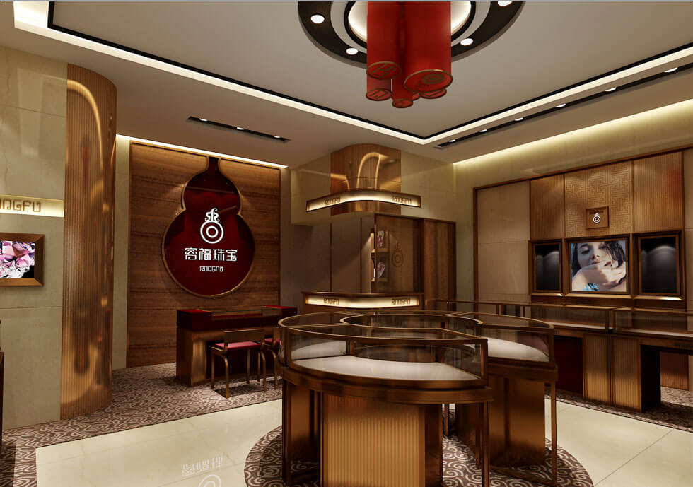 Golden Jewelry store resting area design