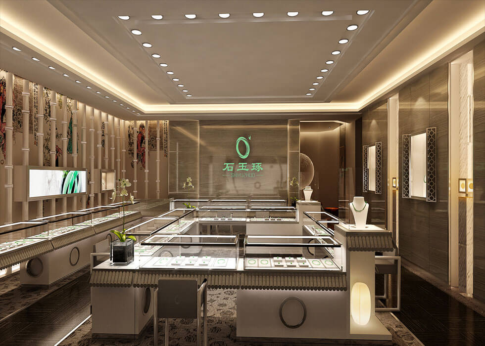 Luxury Jade Bracelet Jewelry Retail Shop Design