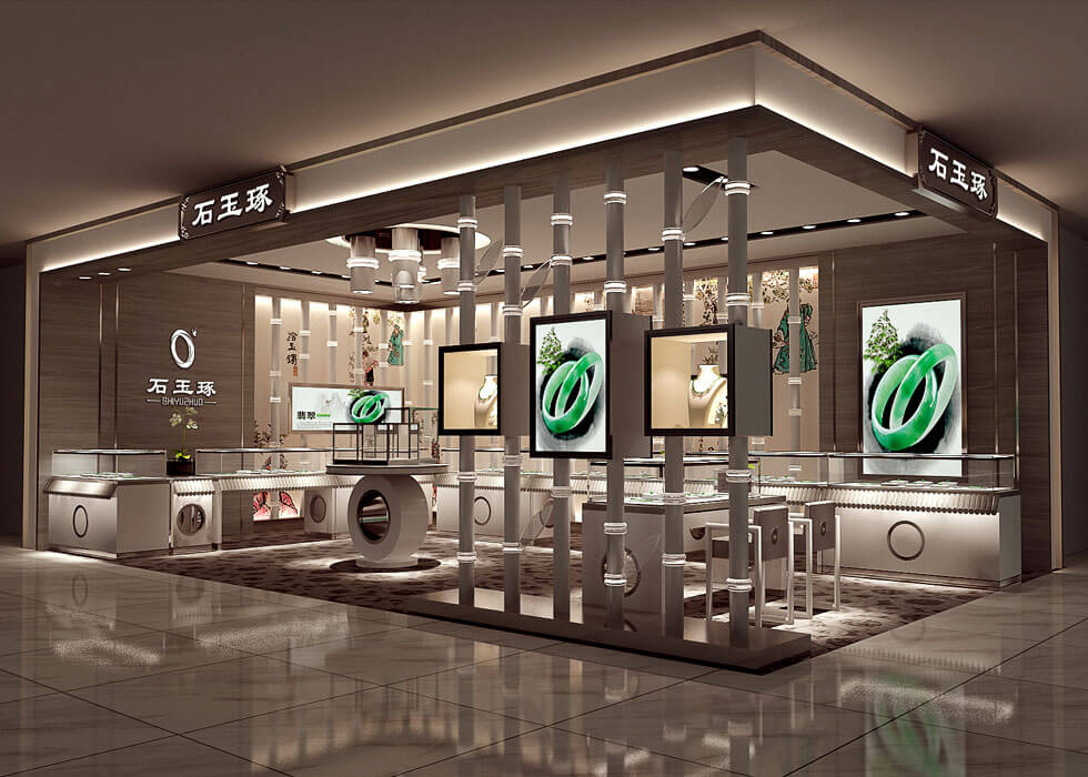 Luxury Jade Bracelet Jewelry Booth Design