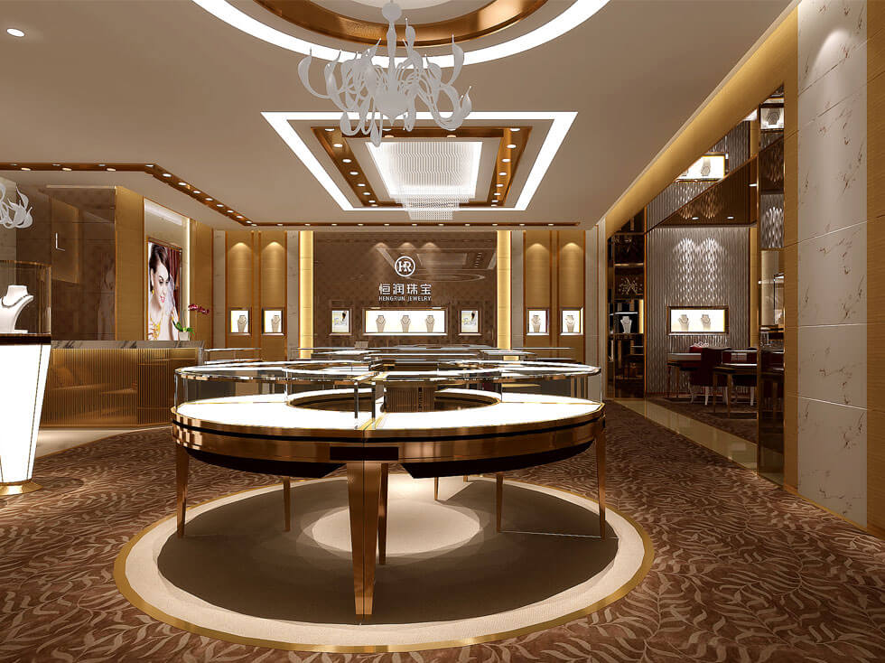 Luxury jewelry store fixtures design