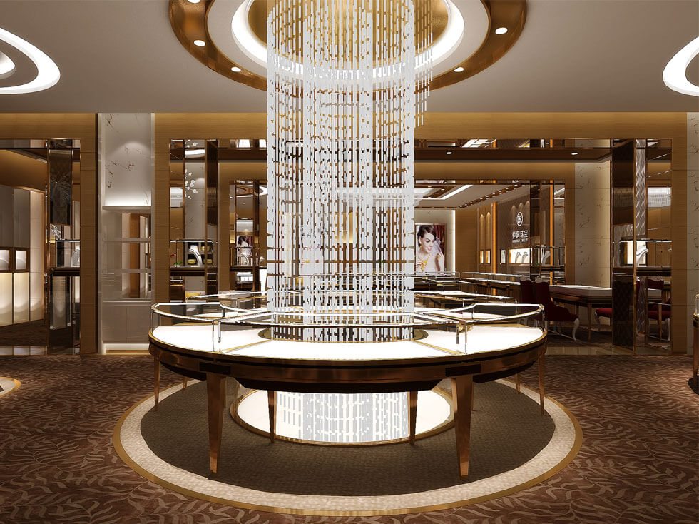 Luxury jewelry retail showcase design
