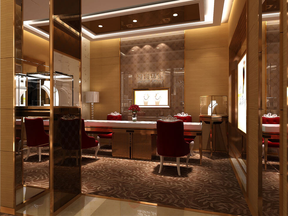 Luxury jewelry shop display design