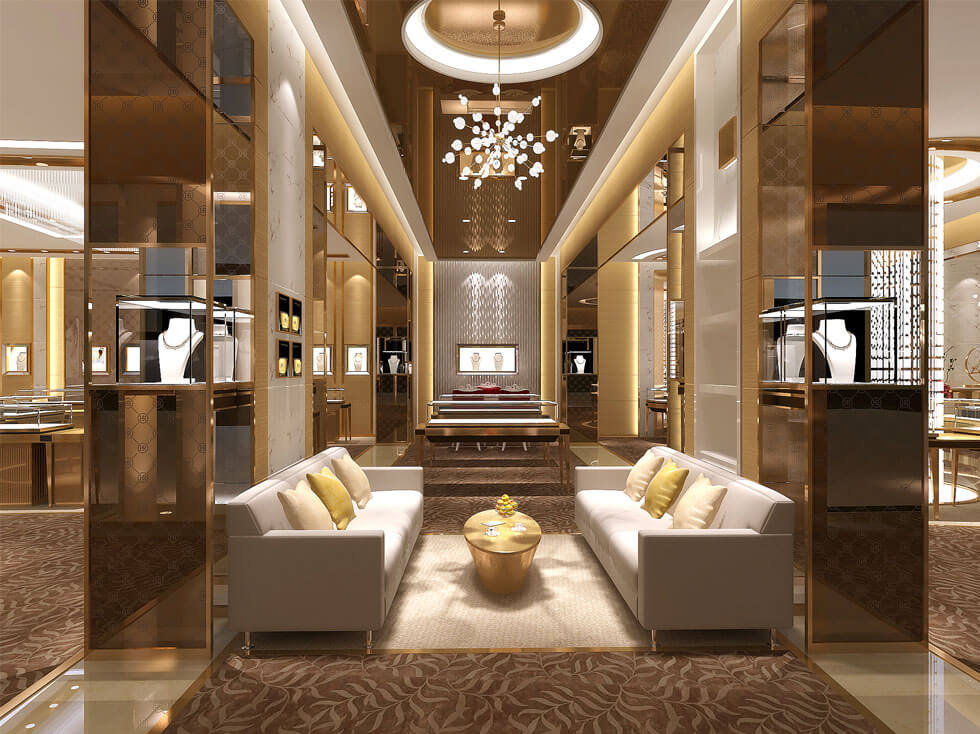 Luxury jewelry store counters