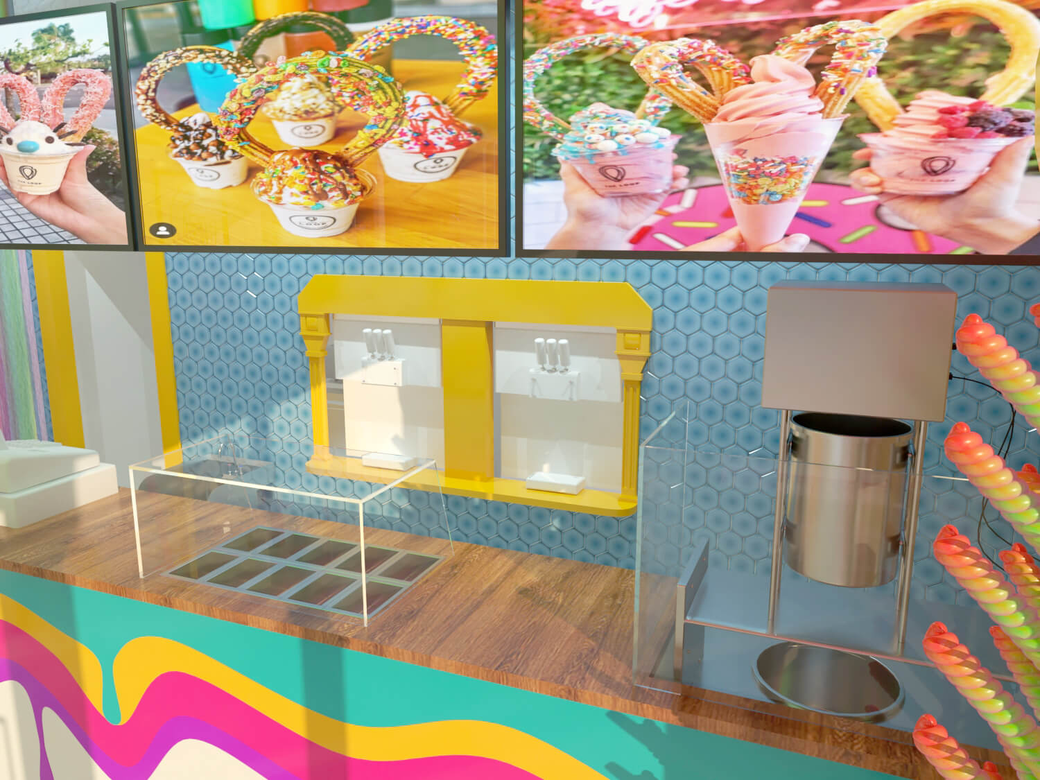 yogurt store topping counter design