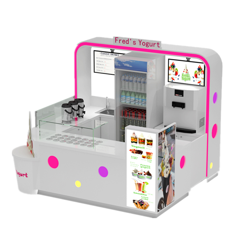 frozen yogurt kiosk in mall