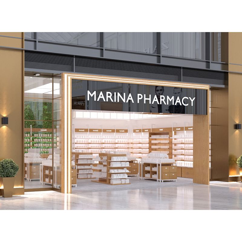 Retail pharmacy shop interior design 
