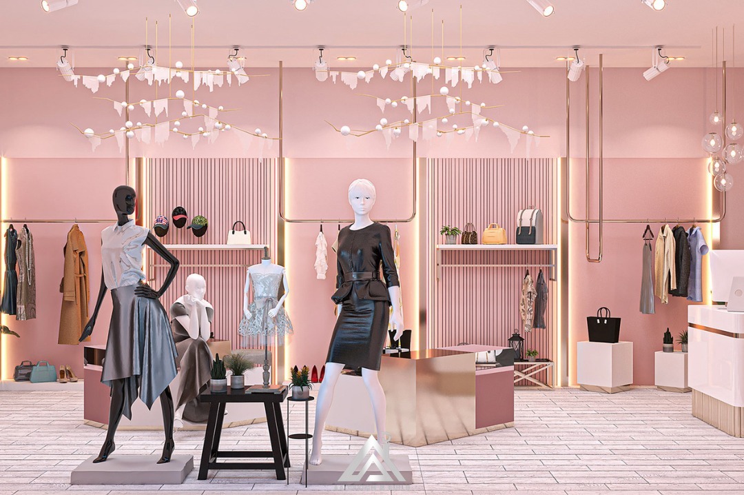 Pink Wardrobe: Design Concept of Light Luxury Women's Clothing Store