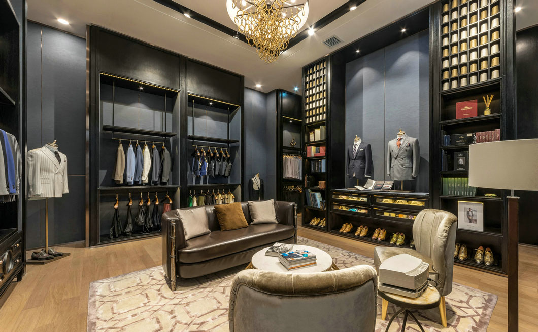 Clothing store design,  Business suit store, store interior design