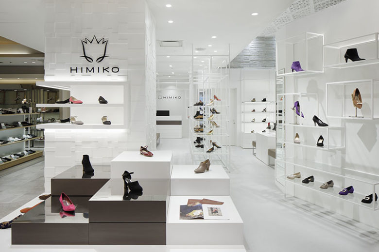 Fashion White Shoe Store Design Concept