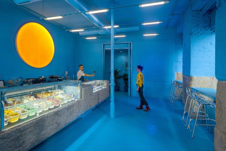Blue Theme Ice Cream Store Design Concept