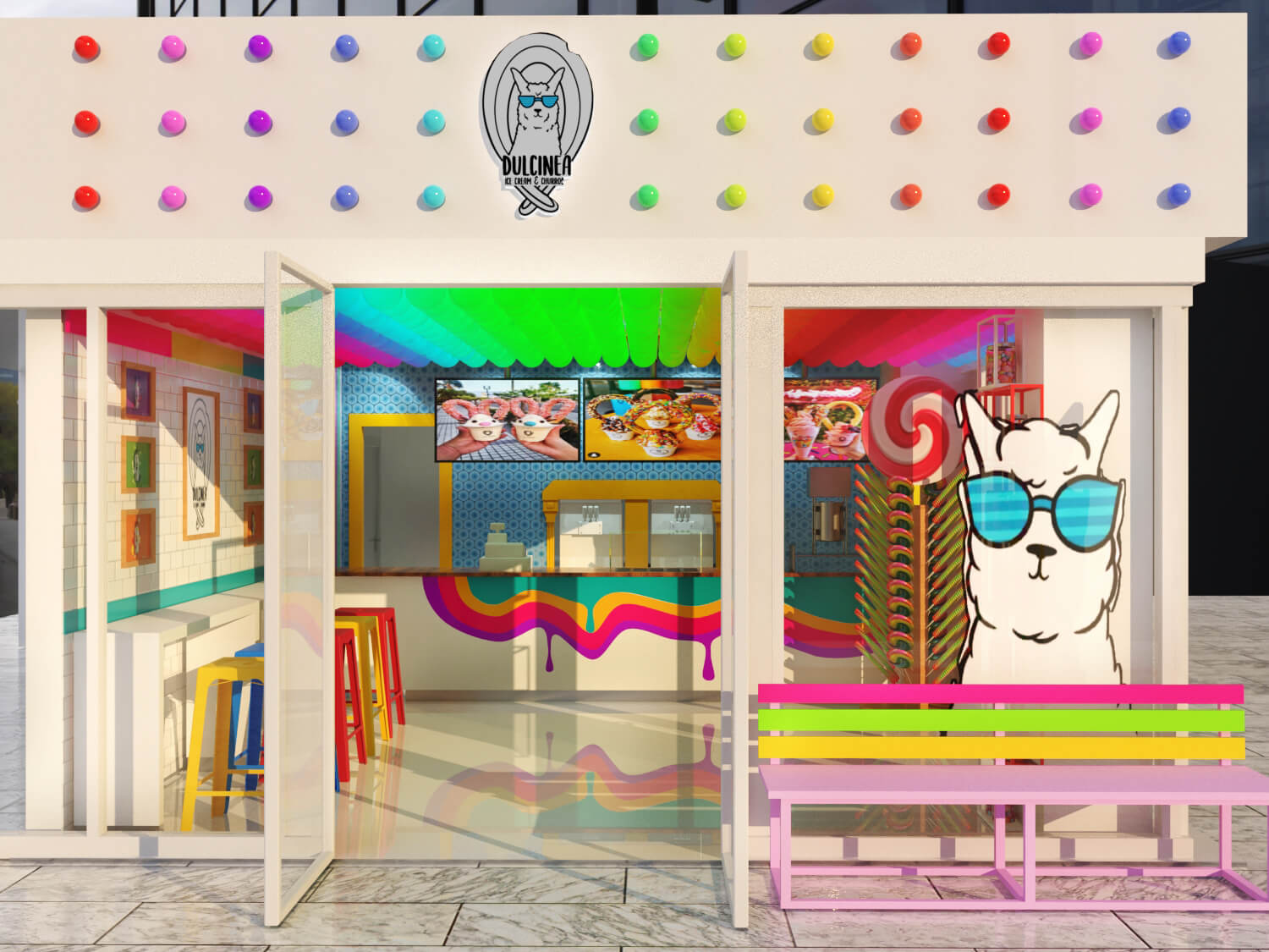 outdoor yogurt store shop design