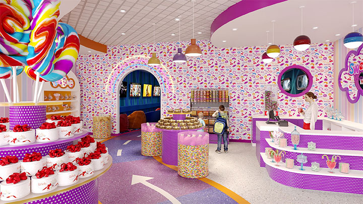 Design Ideas for a Purple - Inspired Candy Store across the US