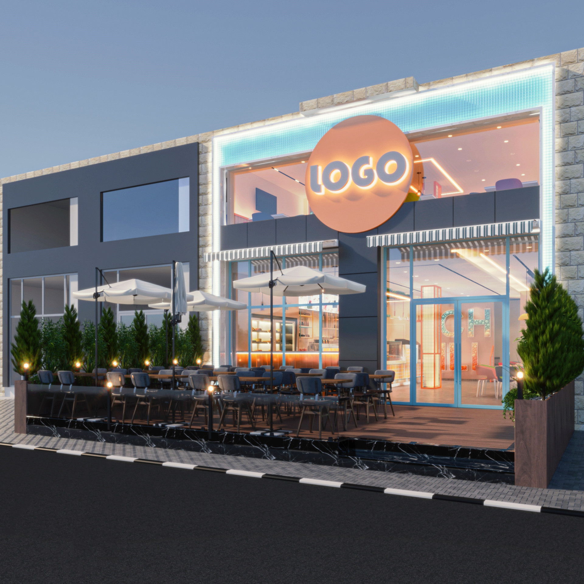 Indoor And Outdoor Design Of A Successful Ice Cream Shop