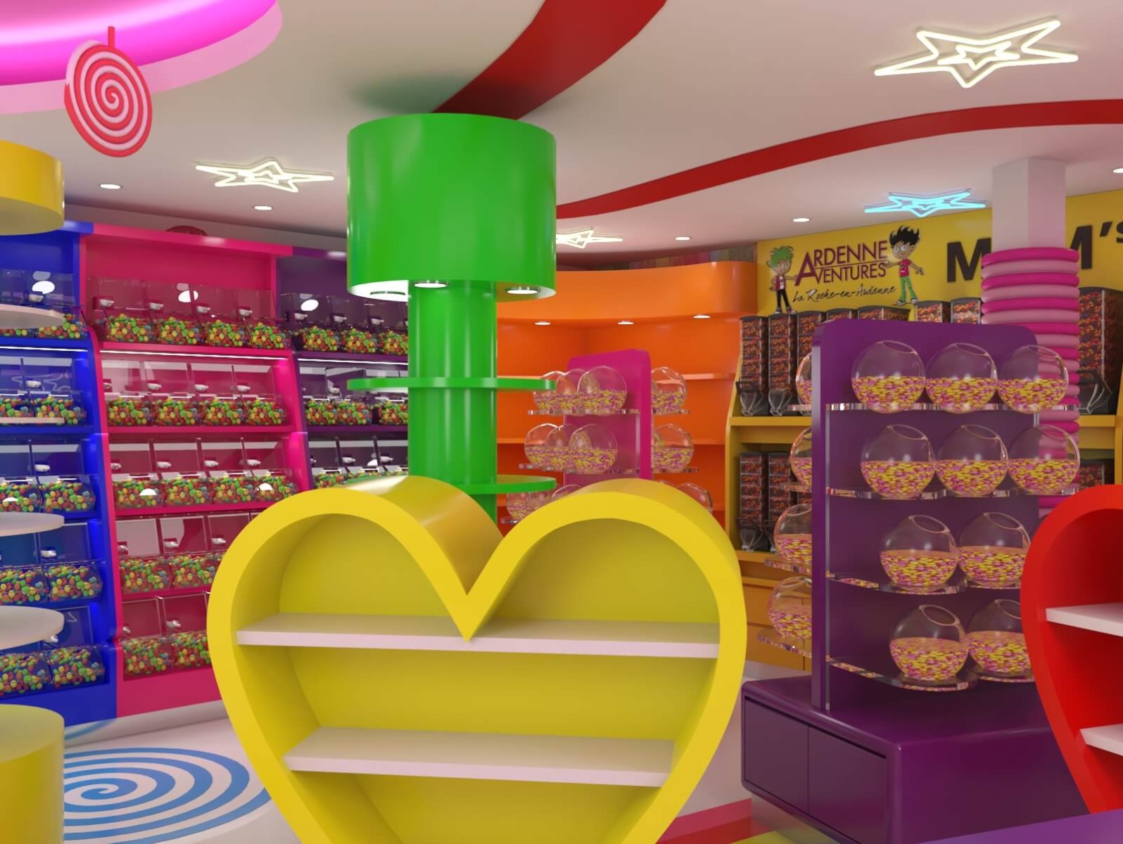candy store fixtures displays