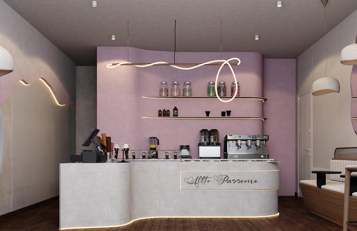 4 Ideas for Purple Ice Cream Shop Design