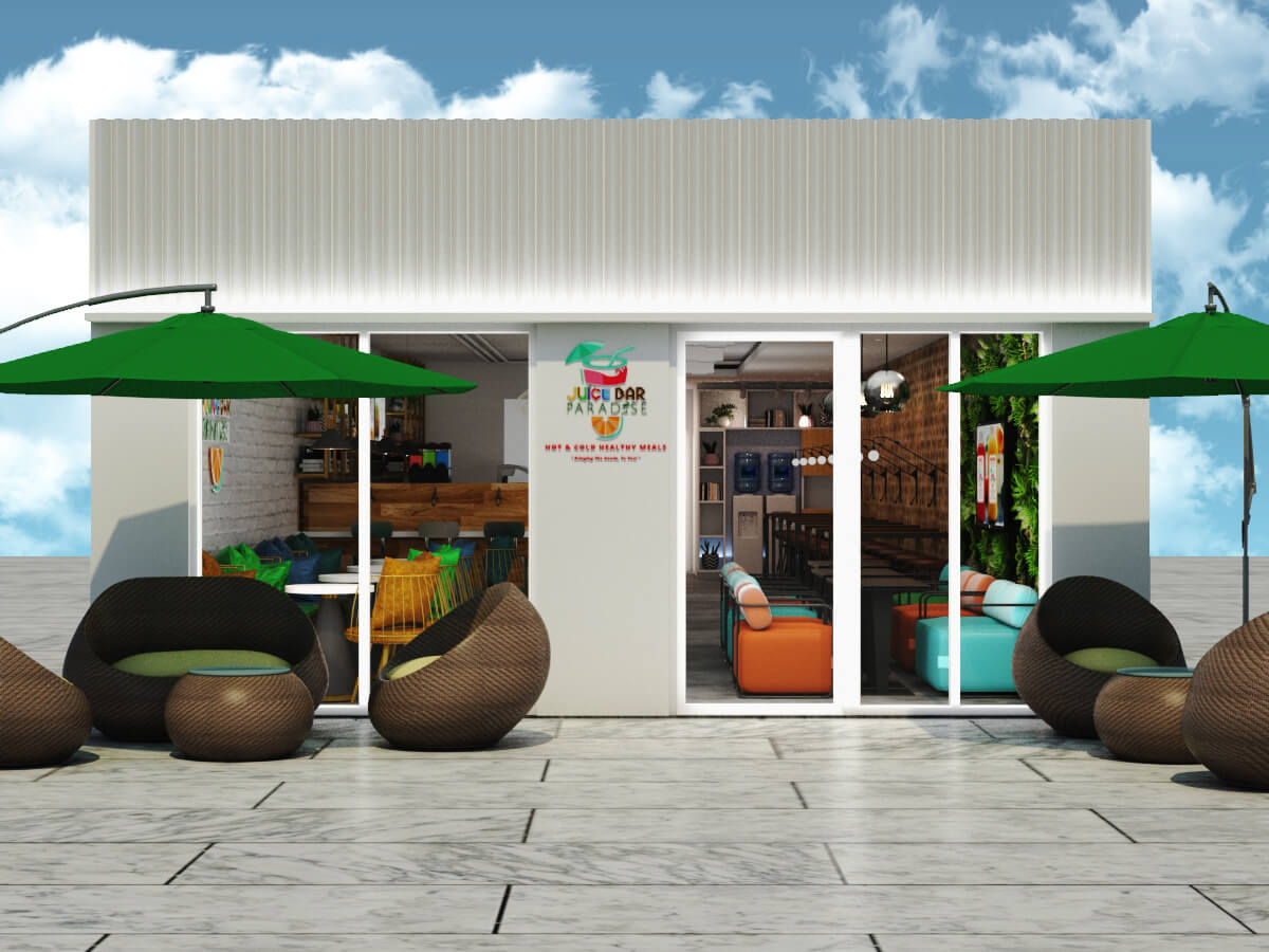 USA fashion style bubble tea store food restaurant juice bar counter design