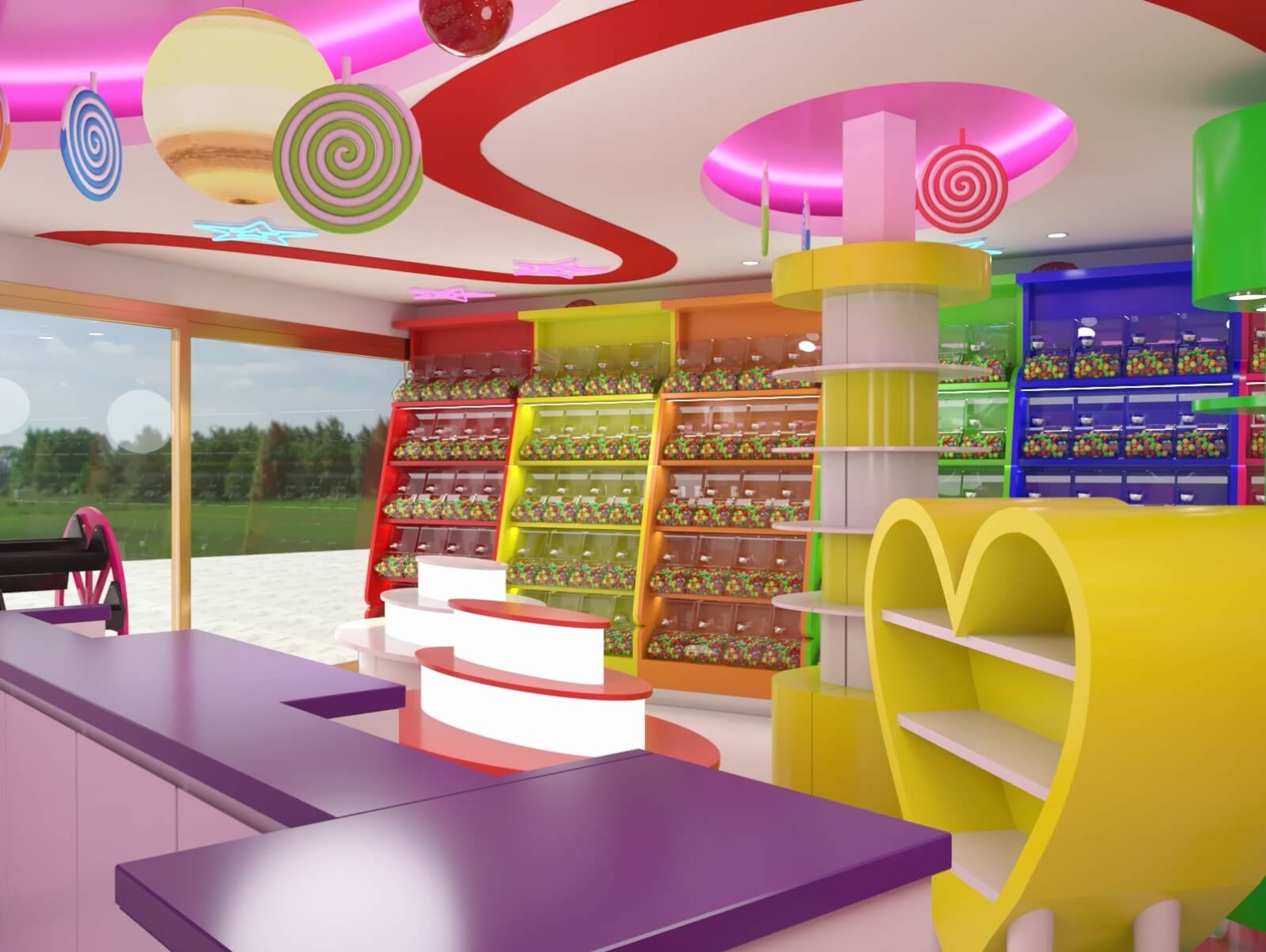 attractive candy store design