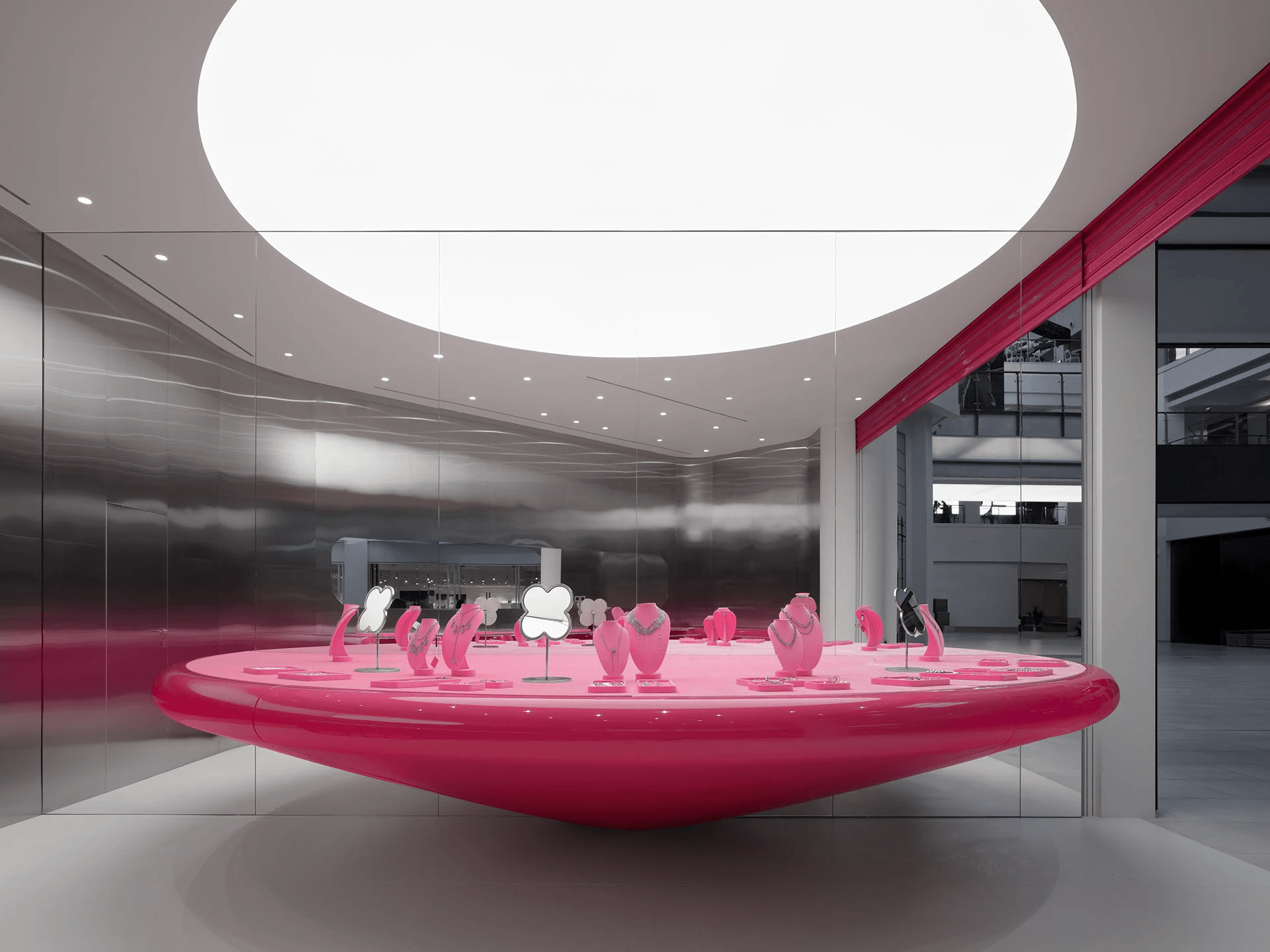 Where Hot Pink Meets Metallic Cool: Redefining the Future of Jewelry Store Design