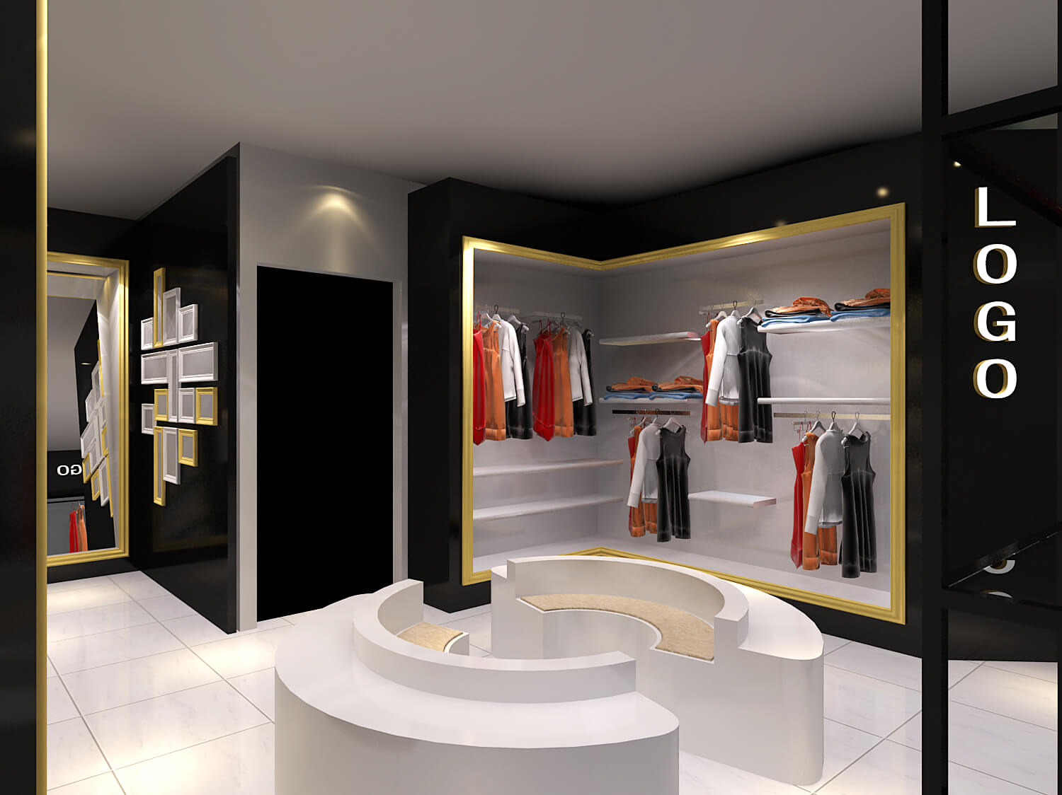 Clothing Display Rack with Clothing Store Decoration & T-shirt Display Hanger