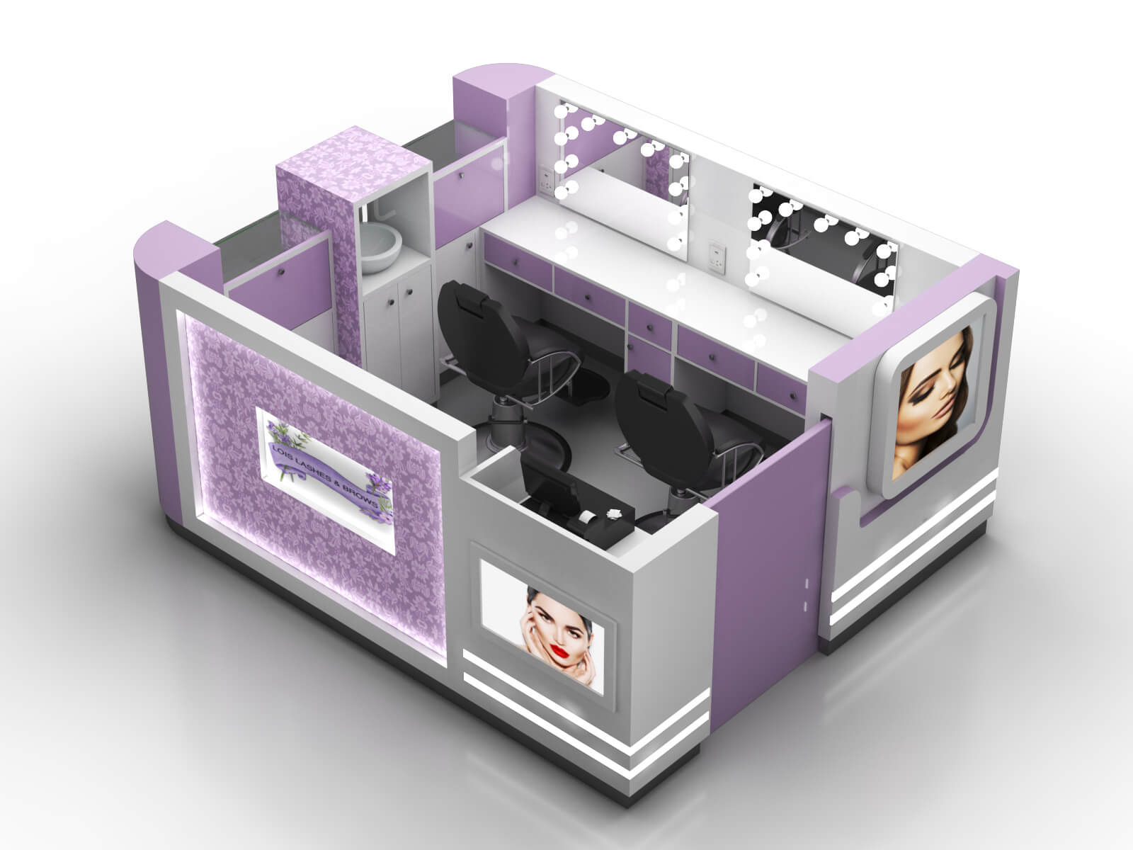 eyebrow threading kiosk